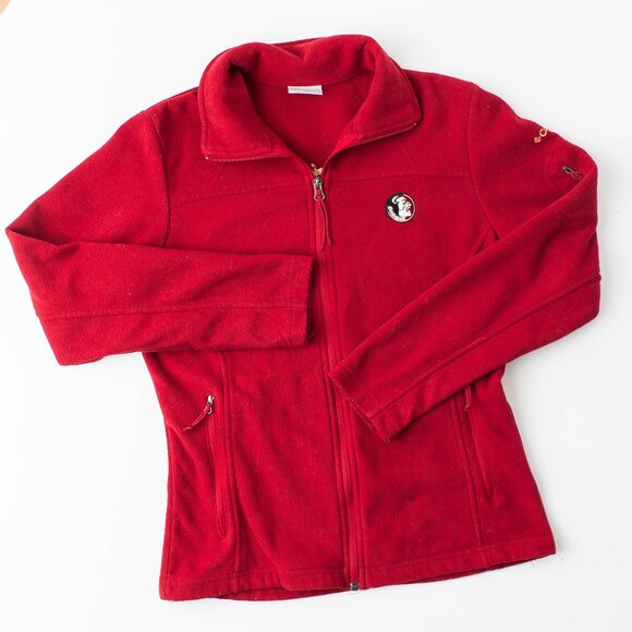 Columbia FSU Small Fleece Jacket Florida State Seminoles Red Full Zip - Picture 1 of 9